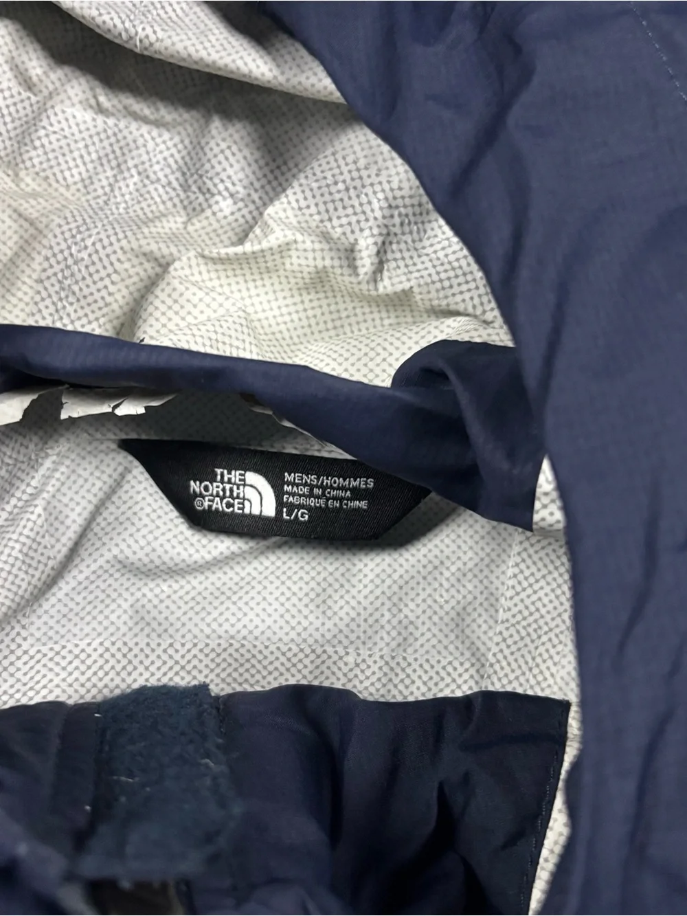 The North Face Navy & Royal Blue Hooded Rain Shell with Orange Accents
